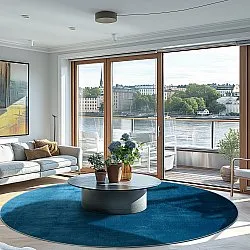 Round rug - Artena (dark blue)