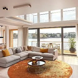Round rug - Lynton (terra cotta)