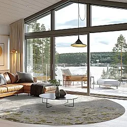 Round rug - Maude (grey/gold)