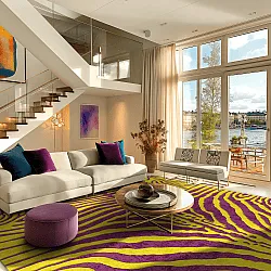 Wilton rug - Zebra (yellow/purple)