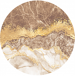 Round rug - Padova (brown/white/gold)