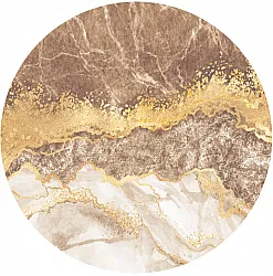 Round rug - Padova (brown/white/gold)