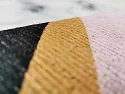 Round rug - Savino (black/white/pink)