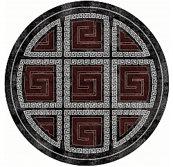 Round rug - Milos (black/red)