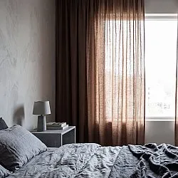Curtains 2-Pack - Linen Curtain Noemi (dark brown)