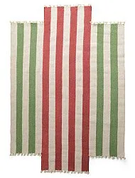 Irregular wool rug - Kystaro (cream/green/red)