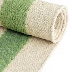 Irregular wool rug - Kystaro (cream/green/red)