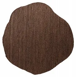 Irregular round jute rug - San Francisco (brown)
