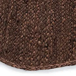 Irregular round jute rug - San Francisco (brown)
