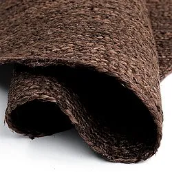Irregular round jute rug - San Francisco (brown)