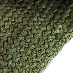 Irregular round jute rug - San Francisco (army green)