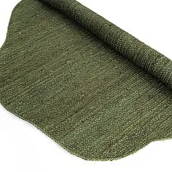 Irregular round jute rug - San Francisco (army green)