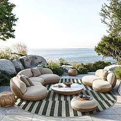 Round rug - Indoor/Outdoor Otto (green)