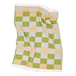 Throws - Wool blend throw - Audrey Check (beige/green/purple)