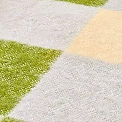 Throws - Wool blend throw - Audrey Check (beige/green/purple)