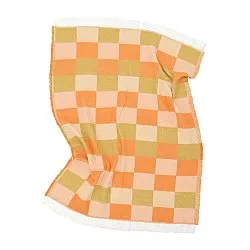 Throws - Wool blend throw - Audrey Check (beige/yellow/orange)