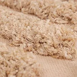 Round rug - Cazorla Natural Cotton Shaggy (beige)