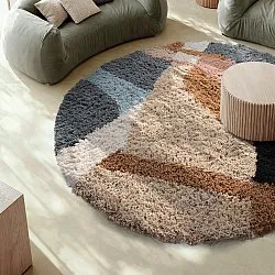 Round rug - Cefalu Natural Cotton Shaggy (multi)