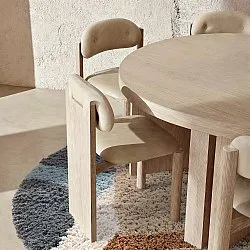 Round rug - Cefalu Natural Cotton Shaggy (multi)