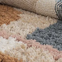 Round rug - Cefalu Natural Cotton Shaggy (multi)