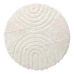 Round rug - Lindos Natural Cotton Shaggy (white)
