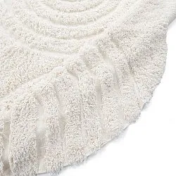 Round rug - Lindos Natural Cotton Shaggy (white)