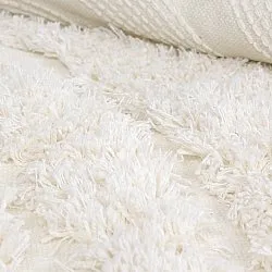 Round rug - Lindos Natural Cotton Shaggy (white)