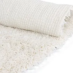 Round rug - Lindos Natural Cotton Shaggy (white)