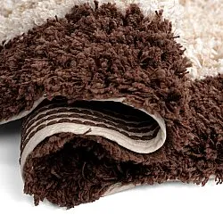 Round rug - Sagres Natural Cotton Shaggy (off-white/brown)