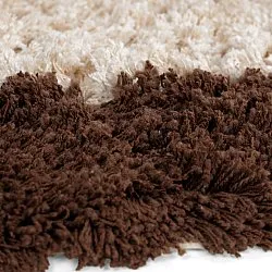 Round rug - Sagres Natural Cotton Shaggy (off-white/brown)