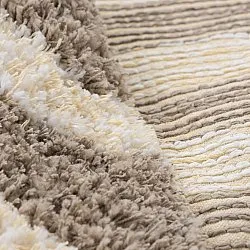 Round rug - Thira Stripe Cotton Shaggy (cream/taupe)