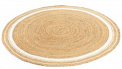 Round rugs - Bundi (jute/white)