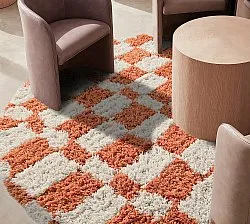 Round rug - Atrani Natural Cotton Shaggy (orange)