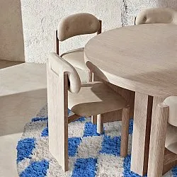 Round rug - Atrani Natural Cotton Shaggy (blue)