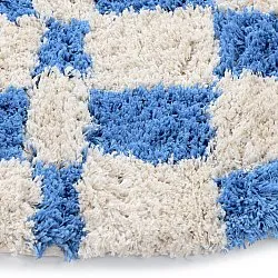 Round rug - Atrani Natural Cotton Shaggy (blue)