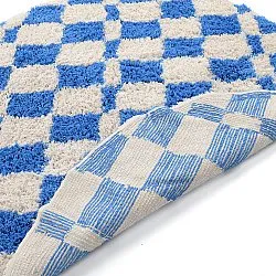 Round rug - Atrani Natural Cotton Shaggy (blue)