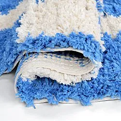 Round rug - Atrani Natural Cotton Shaggy (blue)