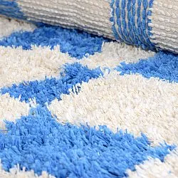 Round rug - Atrani Natural Cotton Shaggy (blue)