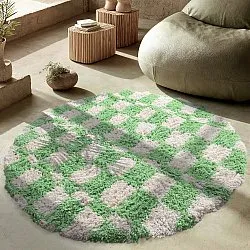 Round rug - Atrani Natural Cotton Shaggy (green)