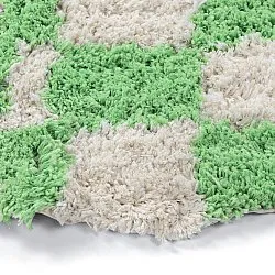 Round rug - Atrani Natural Cotton Shaggy (green)