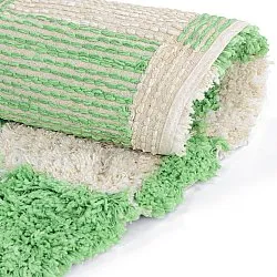Round rug - Atrani Natural Cotton Shaggy (green)