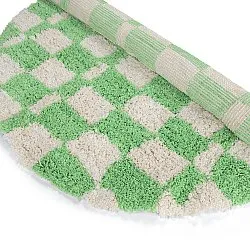 Round rug - Atrani Natural Cotton Shaggy (green)