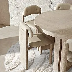 Round rug - Cazorla Natural Cotton Shaggy (off-white)