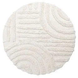 Round rug - Cazorla Natural Cotton Shaggy (off-white)