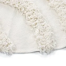 Round rug - Cazorla Natural Cotton Shaggy (off-white)