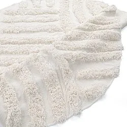 Round rug - Cazorla Natural Cotton Shaggy (off-white)