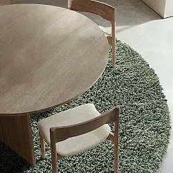 Round rug - Combarro Solid Cotton Shaggy (green)