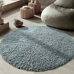 Round rug - Combarro Solid Cotton Shaggy (light blue)