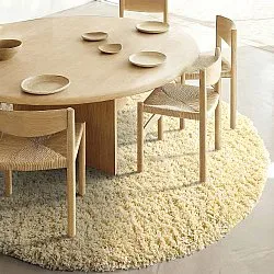 Round rug - Combarro Solid Cotton Shaggy (light yellow)