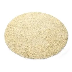 Round rug - Combarro Solid Cotton Shaggy (light yellow)
